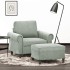 Sillón con taburete terciopelo gris claro 60