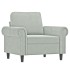 Sillón con taburete terciopelo gris claro 60