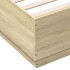 Estructura cama con luces LED madera roble Sonoma 150x200