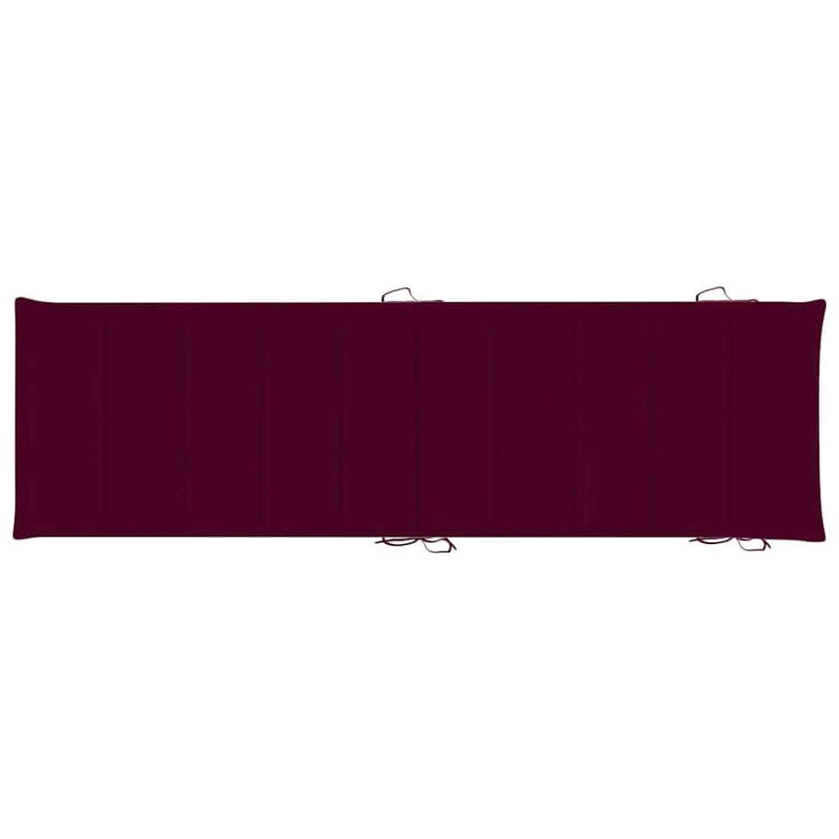 Tumbonas 2 unidades con mesa y cojines madera maciza de