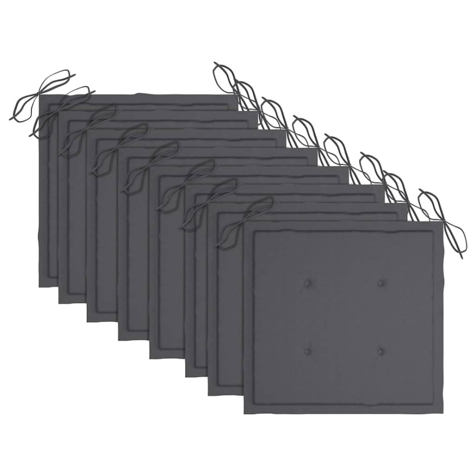 Sillas de jardín con cojines 8 uds madera maciza de