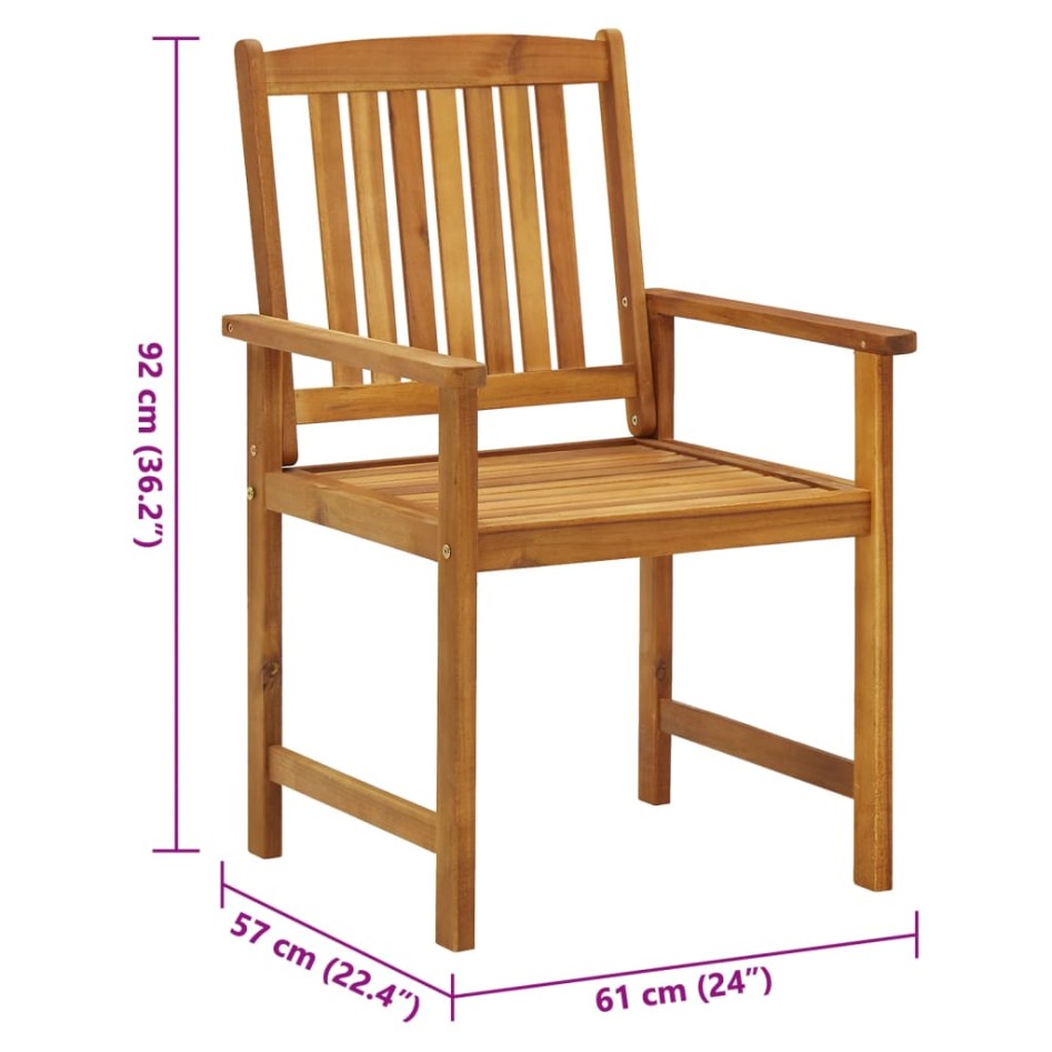 Sillas de jardín  con cojines 8 uds madera maciza de