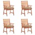 Sillas comedor de jardín y cojines 4 uds madera maciza
