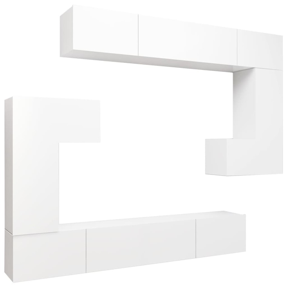 Set de muebles para TV 8 piezas madera contrachapada