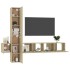 Set muebles de salón TV 5 pzas madera ingeniería roble