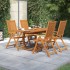 Juego de comedor de jardín 5 piezas madera maciza de