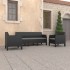 Set de muebles jardín 3 piezas cojines PP ratán gris