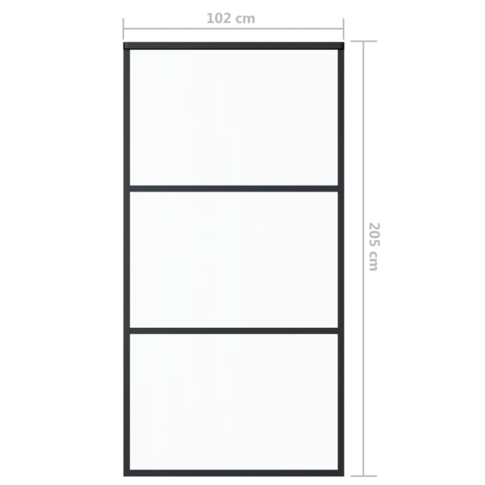Puerta corredera con herrajes ESG vidrio y aluminio 102x205