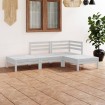 Juego de muebles de jardín 4 pzas madera maciza de pino blanco
