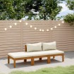 Muebles de jardín 3 pzas madera maciza de acacia cojines crema