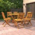 Juego de comedor de jardín 7 piezas madera maciza de