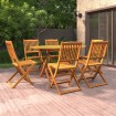 Juego de comedor de jardín 7 piezas madera maciza de acacia