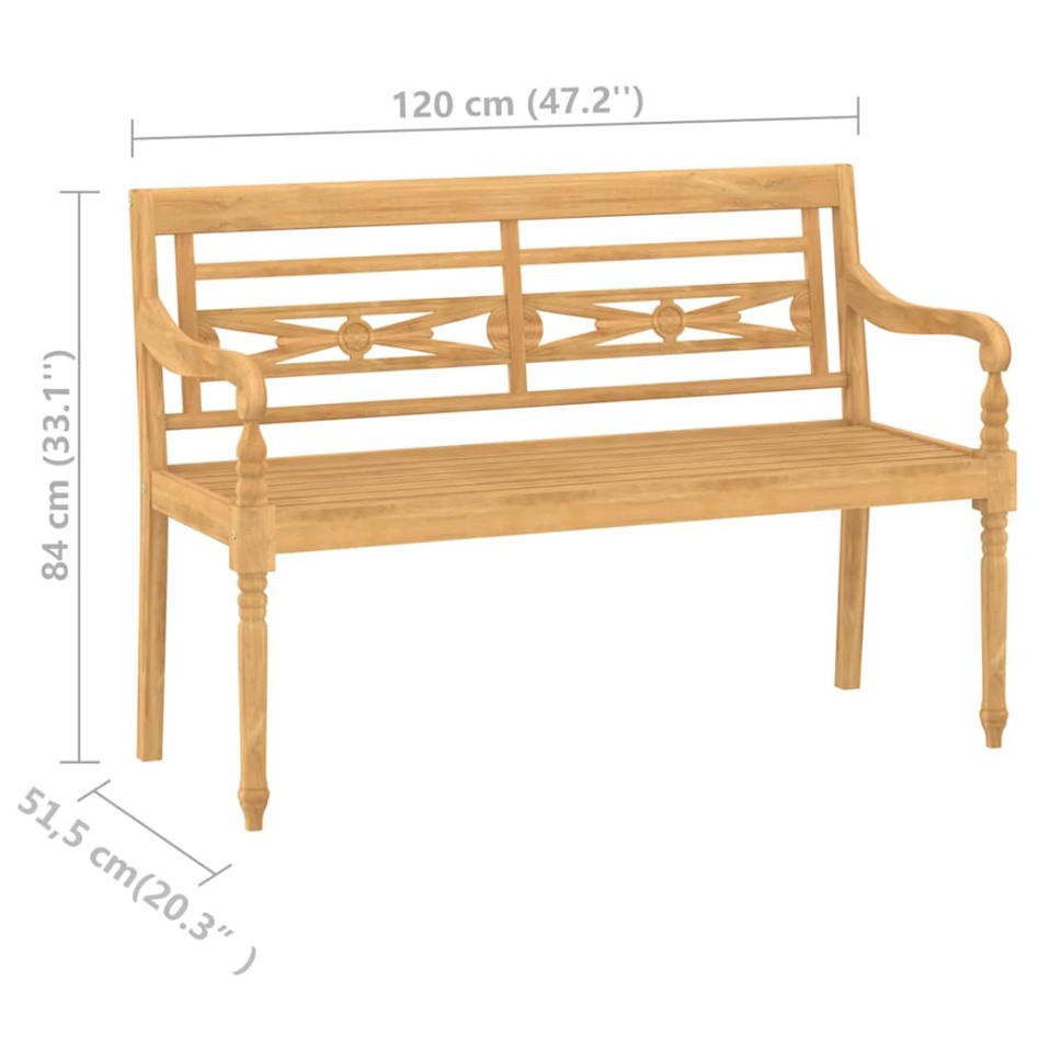 Set de muebles de jardín 4 piezas madera maciza de