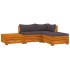 Muebles de jardín 4 piezas con cojines madera maciza de