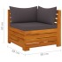 Muebles de jardín 4 piezas con cojines madera maciza de
