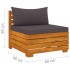 Muebles de jardín 4 piezas con cojines madera maciza de