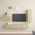 Set de muebles salón TV 4 pzas madera ingeniería roble