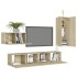 Set de muebles salón TV 4 pzas madera ingeniería roble