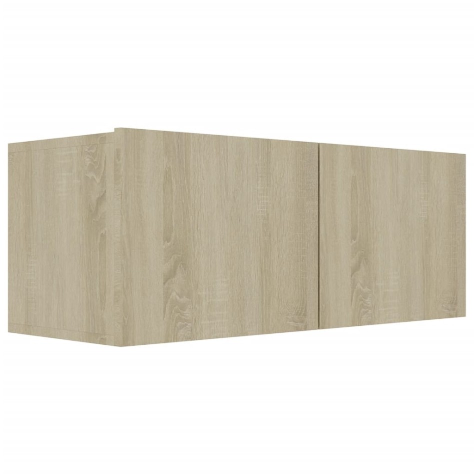 Set de muebles salón TV 4 pzas madera ingeniería roble