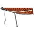 Toldo retráctil manual con luz LED naranja y marrón 400x350