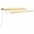 Toldo de pie retráctil manual amarillo y blanco 450x350