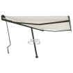 Toldo de pie retráctil manual crema 400x300 cm
