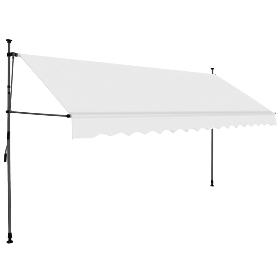 Toldo manual retráctil con LED crema 350