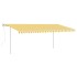 Toldo retráctil manual con luz LED amarillo y blanco 5x3