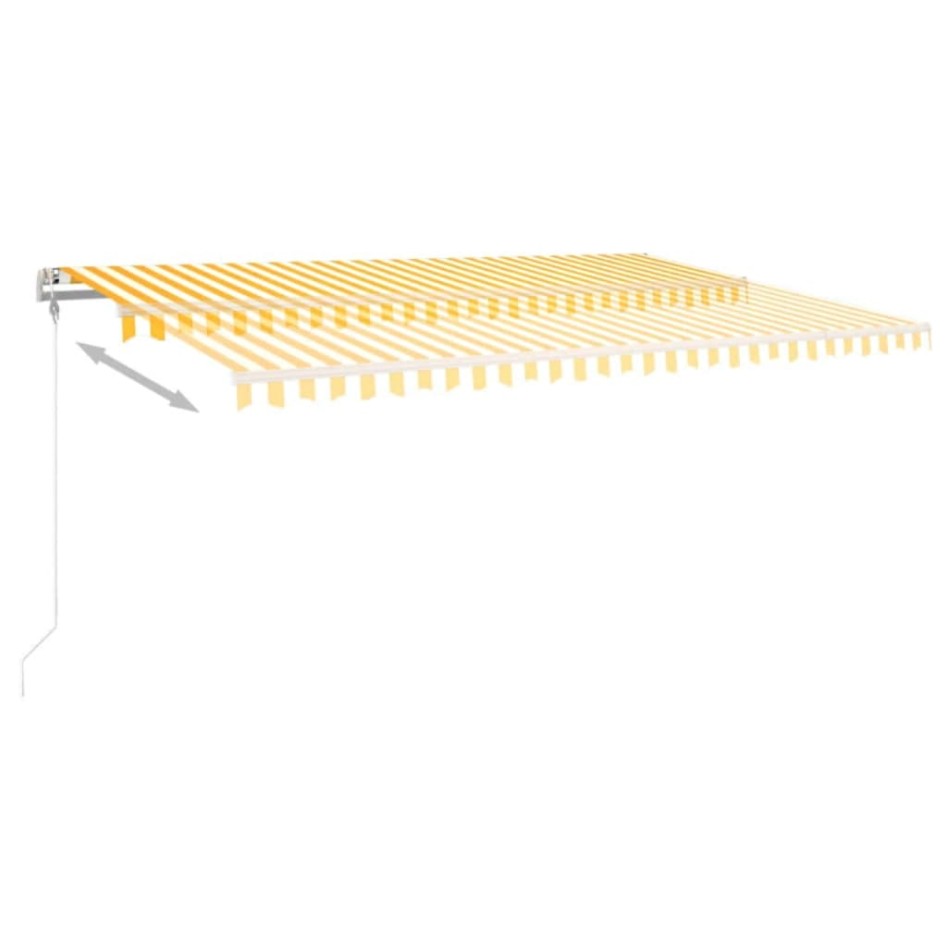 Toldo retráctil manual con luz LED amarillo y blanco 5x3