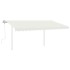 Toldo retráctil manual con luz LED color crema 4,5x3