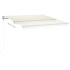 Toldo retráctil manual con luz LED color crema 4,5x3