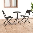 Mesa y sillas de bistró 3 piezas acero negro