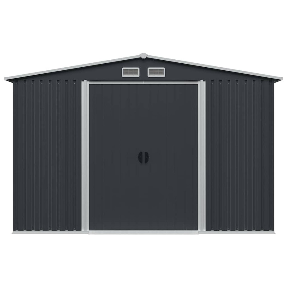 Caseta de jardín de acero gris antracita 257x205x178