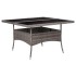 Mesa de comedor de jardín ratán sintético y vidrio