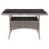 Mesa de comedor de jardín ratán sintético y vidrio