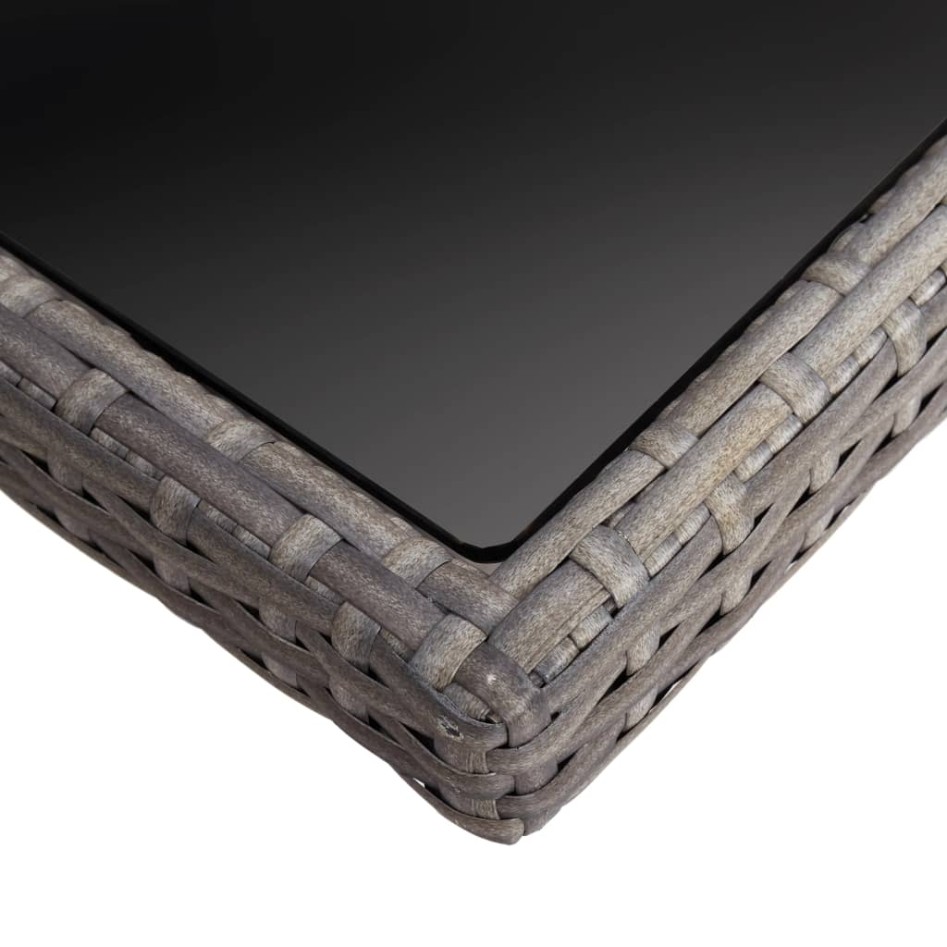 Mesa de comedor de jardín ratán sintético y vidrio