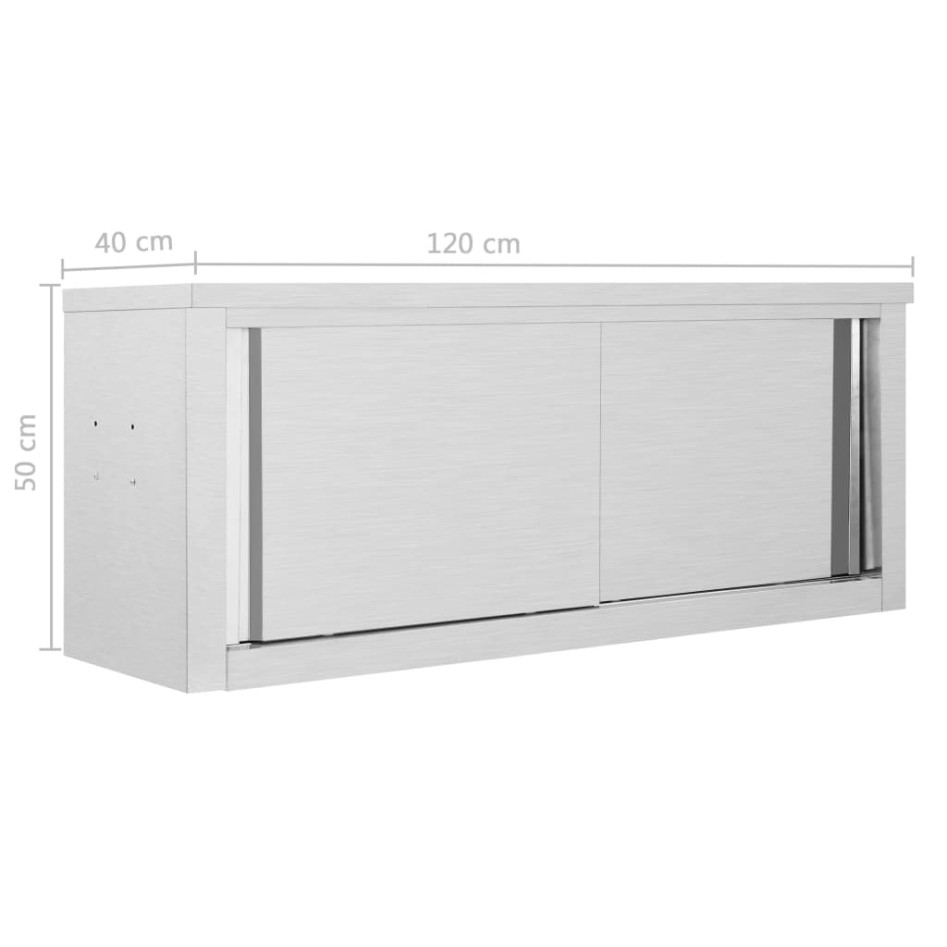 Armario pared de cocina puertas correderas acero 120x40x50