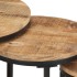 Mesitas auxiliares 3 Piezas madera de mango