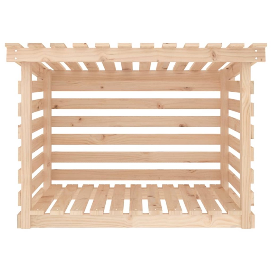 Leñero de madera maciza de pino 108x73x79