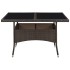 Mesa de comedor de jardín ratán sintético y vidrio