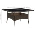 Mesa de comedor de jardín ratán sintético y vidrio