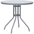 Mesa de jardín acero y vidrio gris claro 80