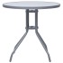 Mesa de jardín acero y vidrio gris claro 80