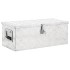 Caja de almacenaje de aluminio plateado 70x31x27