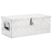 Caja de almacenaje de aluminio plateado 70x31x27 cm