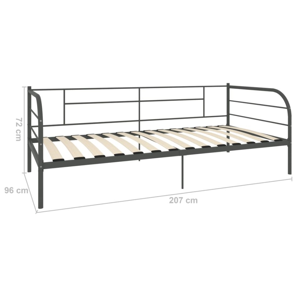 Estructura de cama sin colchón metal blanco 90x200