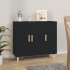 Aparador de madera de ingeniería negro 90x34x80