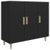Aparador de madera de ingeniería negro 90x34x80