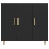 Aparador de madera de ingeniería negro 90x34x80