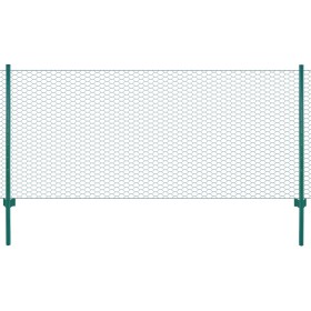 Valla de malla de alambre con postes de acero 25x1 m